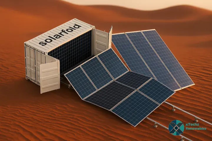 SolarFold deployable solar container — xTechs Renewables, Victoria