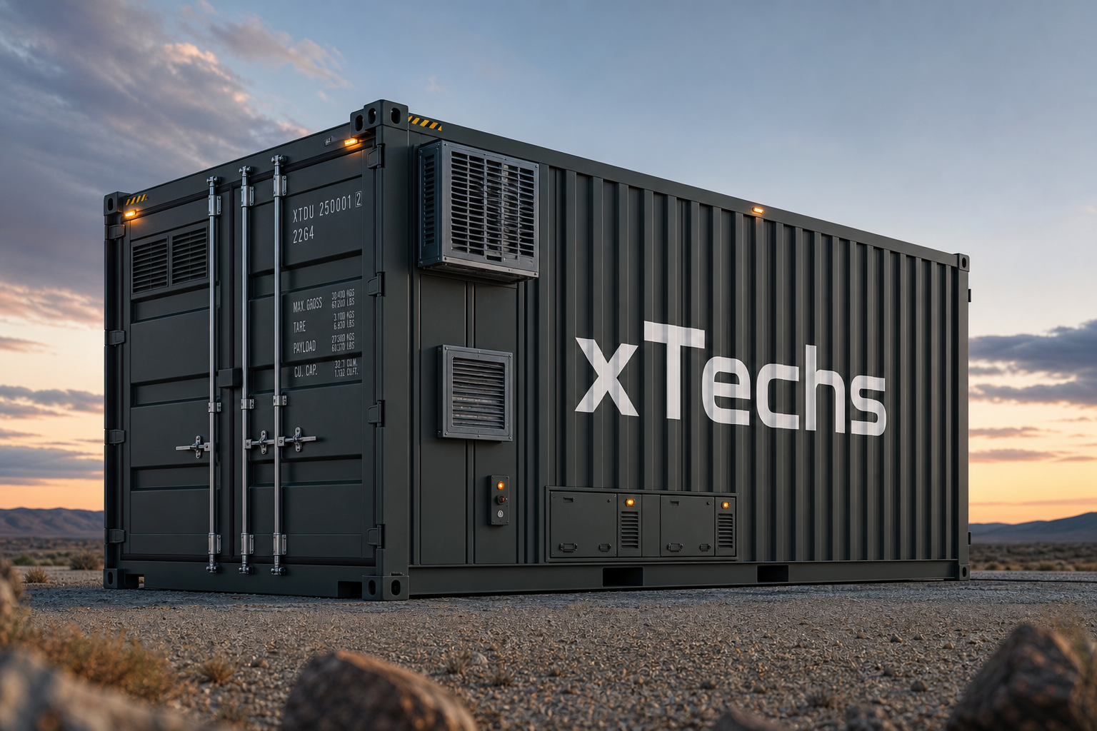 xTechs branded BESS hybrid container render